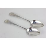 A pair of George III silver Old English pattern tablespoons, makers Peter, Anne & William Bateman,