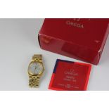 Omega. A gold plated Omega Seamaster bracelet watch quartz movement