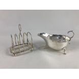 A Victorian silver four division toast rack, maker Henry Wilkinson & Co, London 1895, together