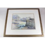 Frank B Jowett, harbour view, watercolour, signed, 34cm by 44cm