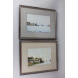 Local interest, 20th century school, two similar views of Portsmouth Harbour, watercolours,