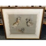 Nora Howarth (20th century), three studies of a rough haired dachshund, pastel, signed, 30cm by