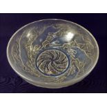 A Lalique 'Chiens' glass bowl, modelled with a frieze of dogs, moulded mark R Lalique, etched France