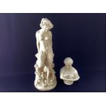 After C Delpech, a parian ware bust after the antique, 'Clytie, the Water Nymph', 19cm high,