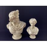 After C Delpech, a parian ware bust of Apollo Belvedere, for the Art Union of London 1861, impressed