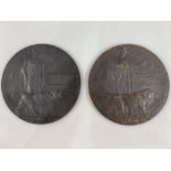 Two bronze First World War death plaques, to David Ansell, and John William David Ansell