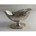 A George III silver pedestal basket, maker Henry Green / Greenway, London 1789, with engraved floral