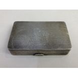 A George VI rectangular silver snuff box engine turned London 1935, 4oz, 8.5cm