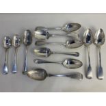 A set of three George IV silver Fiddle pattern tablespoons, maker Richard Poulden, London 1823, with