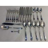 J A Henckels, Solingen German 800 silver eighteen piece cutlery set of six table forks, six table