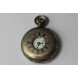 A silver half hunter cased pocket watch, Birmingham 1892