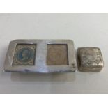 A Victorian silver snuff box, maker Adie & Lovekin Ltd, Birmingham 1900, with engraved lid, 2.2cm