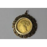 An 1882 sovereign in 9ct gold mount