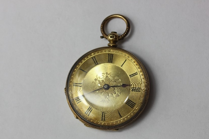 A lady's Swiss 18ct gold fob watch