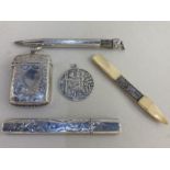 A Victorian silver vesta case, maker T H Hazlewood & Co, Birmingham 1899, a sterling silver