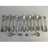 A set of six William IV silver Fiddle pattern teaspoons, maker William Bateman II, London 1830,