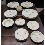 A Royal Doulton 'The Coppice' part dinner service, decorated with pheasant on cream ground,