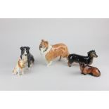 A Beswick model of a collie dog 'Lochinvar of Lady Park', 15cm high, together with four Beswick