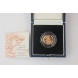 A 1999 half sovereign, with certificate of authenticity, boxed