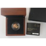 A 2013 half sovereign, with certificate of authenticity, in Royal Mint boxes
