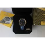 A Breitling Chronometre Crosswind gentleman's wristwatch, the blue dial with three subsidiary