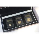 A Royal Mint issued sovereign set commemorating Queen Elizabeth II, comprising a sovereign, half