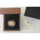 A 2008 half sovereign, with certificate of authenticity, in Royal Mint boxes