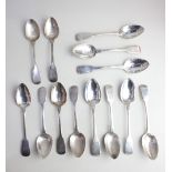 Seven William IV Irish silver Fiddle pattern teaspoons maker Robert and John Gray, Dublin 1833 and a