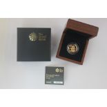 A Queen Elizabeth II gold sovereign dated 2013 in presentation box with paperwork