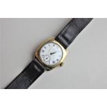 Waltham, a gentleman's 18ct gold wrist watch, manual wind movement, inscribed and dated 1937