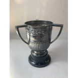 A Victorian silver three handled trophy, by Mappin & Webb, london, 1900, presented to Mr Alfred