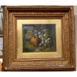 William H Smith (fl.1863-1884), still life of apple and grapes, oil on panel, signed and dated 18*6,