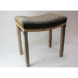 A George VI limed oak Coronation stool, stamped 'Waring & Gillow (1932) Ltd GR VI Coronation'