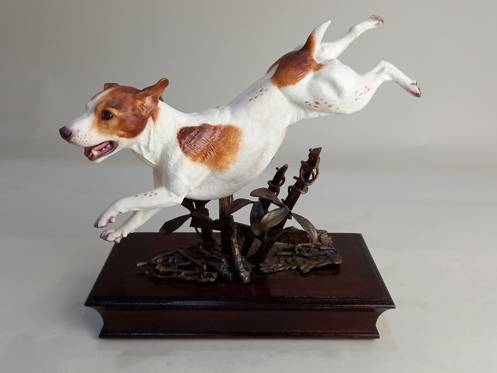 An Albany Fine China limited edition porcelain and metal model of a Jack Russell Terrier modelled by