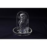 A Lalique 'Naiade' glass ring dish decorated with a mermaid, 11cm high