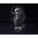 A Lalique glass plaque of a mermaid 'Naiade', 9.5cm high