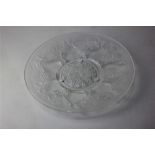 An R Lalique 'Vases' coupe clear and frosted glass plate, 23.5cm