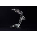 A Lalique crystal figure of a nude 'Arms Up Acrobat', 25.5cm high, boxed