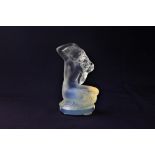 A Lalique opalescent glass 'Floreal' figure of a kneeling female nude kneeling amongst flowers, 8.