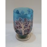 Jonathan Harris, a contemporary limited edition studio silver cameo glass vase 'Winter Landscape',