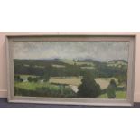 Lawrence Toynbee (1922- 2002), landscape, Cumbria, 'The Irthing Valley', oil on board, initialled