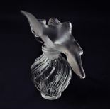 A Lalique glass 'Kissing Doves' perfume bottle, 10cm high