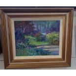 Norman Battershill, 'Garden Steps', oil on board, signed, inscribed verso, 19cm by 24cm