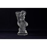 A Lalique 'le faune' figure group of Pan and Diana, 14cm high