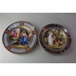 A Vienna porcelain cabinet plate decorated with a scene of Apollo and Aglaïa in a landscape,