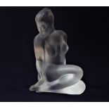 A Lalique crystal figure of a nude 'Flore', 12cm high, boxed