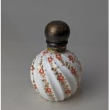 A Copeland Spode silver gilt topped porcelain scent bottle, London 1899, maker Sampson Mordan & Co