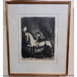 Georges Rouault (French 1871-1958), figure on horseback, lithograph, signed in pencil, 32cm by