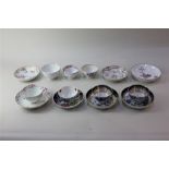 Four various porcelain tea bowls and saucers three further tea bowls and three saucers