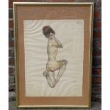 Hugo von Bouvard (Austrian 1879-1959), a female nude in the style of Egon Schiele, pencil and